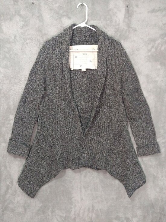 Birds On A Wire Sweaters - Anthropologie Birds on a Wire Sweater Womens Large Gray Wool Cardigan Open Front